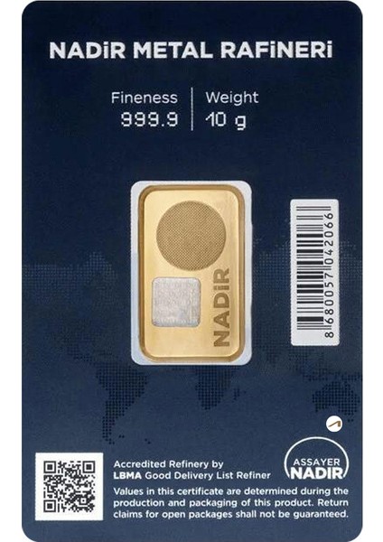 10 gr 24 Ayar 999.9 Milyem Nadirgold Gram Altın fiyatları