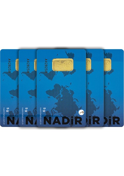 5 Adet 5 gr 24 Ayar Nadirgold Gram Altın
