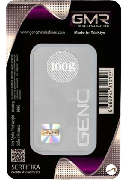 Gmr 100 gr Gümüş Külçe
