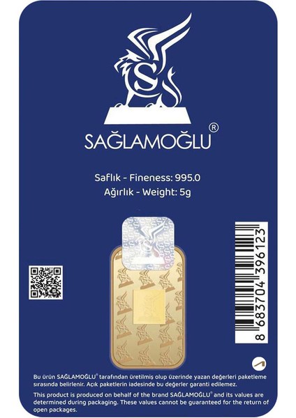 5 gr 24 Ayar Sağlamoğlu Gram Altın fiyatları