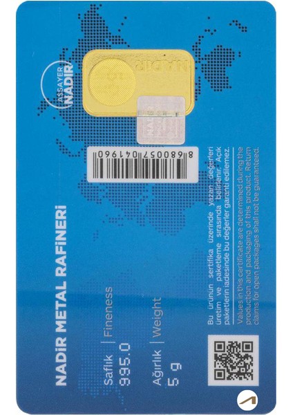 20 gr 24 Ayar Nadirgold Gram Altın fiyatları