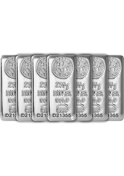 7 Adet Nadirgold 250 gr Gümüş Külçe