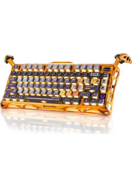 Mercury K1 Pro Rgb Kablosuz Mekanik Gaming Klavye, Alüminyum Çerçeveli, Ingilizce Q, Special Edition, Sarı
