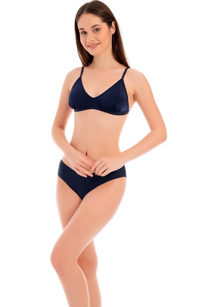 Rukomayo Lacivert Omuzdan Ayar Askılı Freeset Model Lycra Kumaş Bikini