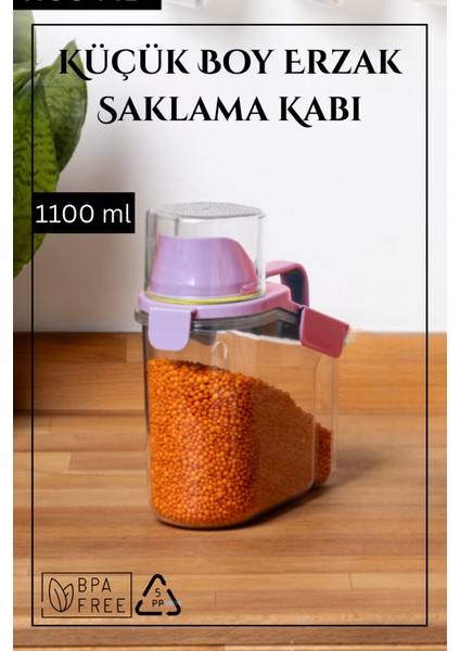 Contalı Sızdırmaz Erzak Saklama Kabı / 1100 ml / Pembe - Tekli