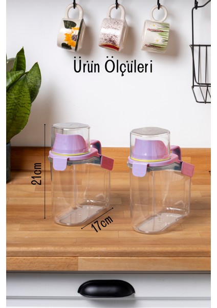 Contalı Sızdırmaz Erzak Saklama Kabı / 1100 ml / Pembe - Tekli
