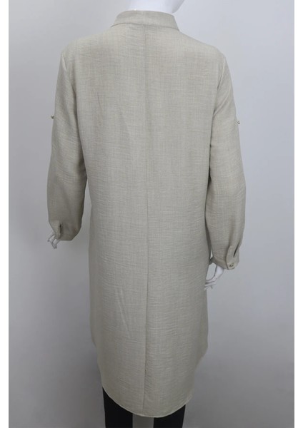 Fistan Store Kadın Taş Düz Spor Kesim Rahat Kalıp Hakim Yaka Büyük Beden Yazlık Tunik modelleri