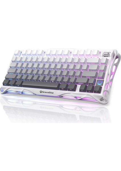 Mercury K1 Rgb Kablosuz Mekanik Gaming Klavye, Alüminyum Çerçeveli, Ingilizce Q, Beyaz