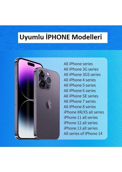 Endoskop Yılan Kamera iphone Uyumlu Led'li 5 Metre 7 mm Sert Kablo 2mp Full Hd