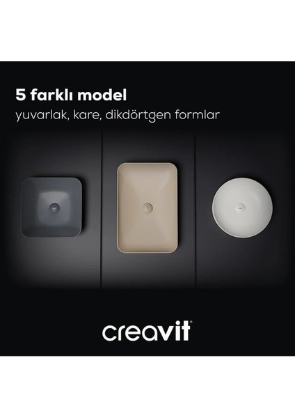 UL060 Ultra 60 cm Tezgah Üstü Çanak Lavabo Mat Cappuccino