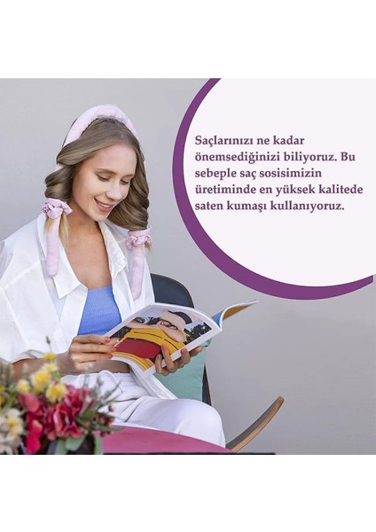 Isısız Saç Şekillendirme Seti Pudra Pembe Saten Saç Sosisi Saç Bigudisi Seti Saç Şekillendirici