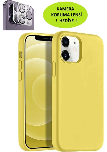 Apple IPHONE 12 ve 12 Pro Model Uyumlu Lansman Kılıf, Içi Kadife - Kamera Koruma Lensi Hediye
