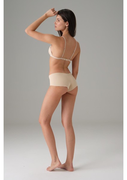 Kadın Ten Lazer Kesim Dikişsiz Invisible Külot Slip 6163
