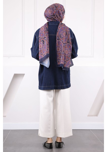 Koyu Mavi Taş Işlemeli Kot Ceket fırsatları