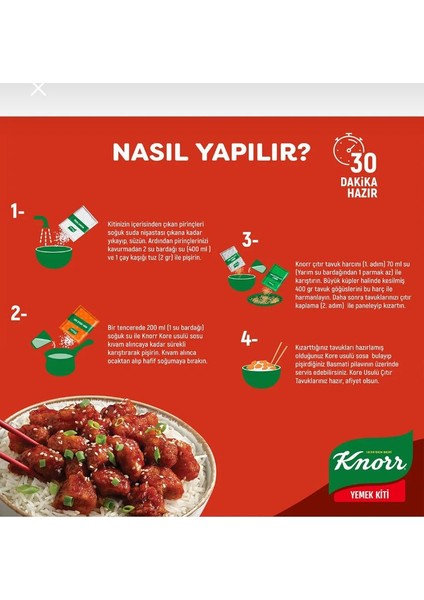Korean Fried Chicken , Kore Usulü Kızarmış Tavuklu Pilav 2 Adet
