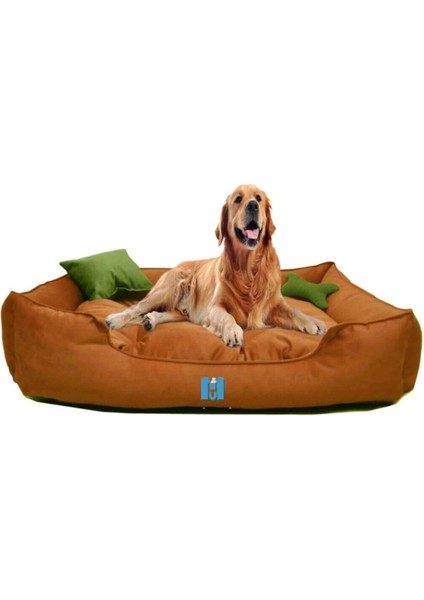 Yıkanabilir Büyük Irk Köpek Yatağı Silikonlu Elyaf Dolgulu Mukavemetli Kumaş