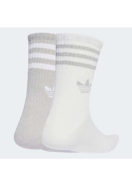 Originals JX5204 3-Stripes Glitter Crew Socks 2 Pairs