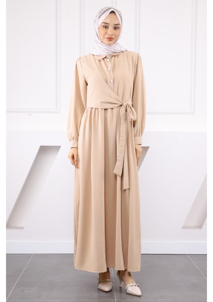 Vizon Yan Bağlamalı Linda Elbise fiyatları