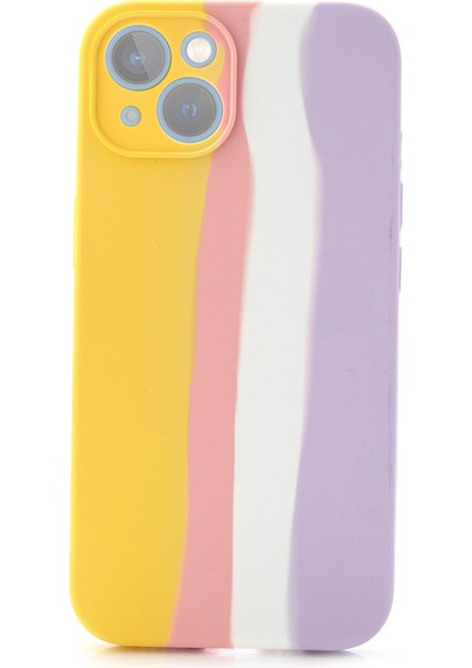 iphone 13 Pro Uyumlu Kılıf Gökkuşağı Rainbow Lansman Silikon-Leke Tutmayan Yüzey-Tam Koruma