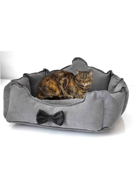 Fiyonklu Sevimli Tasarım Kedi ve Köpek Yatağı Yumuşak Dolgulu fırsatları