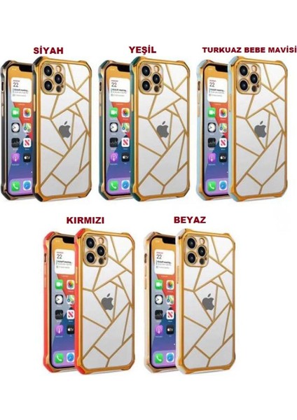 iphone 12 Pro Uyumlu Elektro Lazer - Süper Darbe Emici - Kamera Korumalı Lüks Lazer Kılıf Arka Kapak