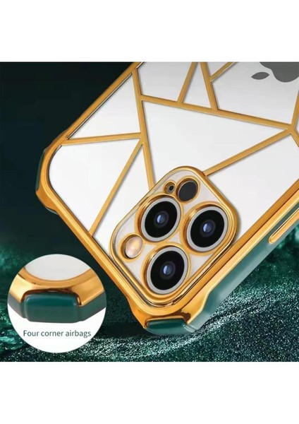 iphone 12 Pro Uyumlu Elektro Lazer - Süper Darbe Emici - Kamera Korumalı Lüks Lazer Kılıf Arka Kapak