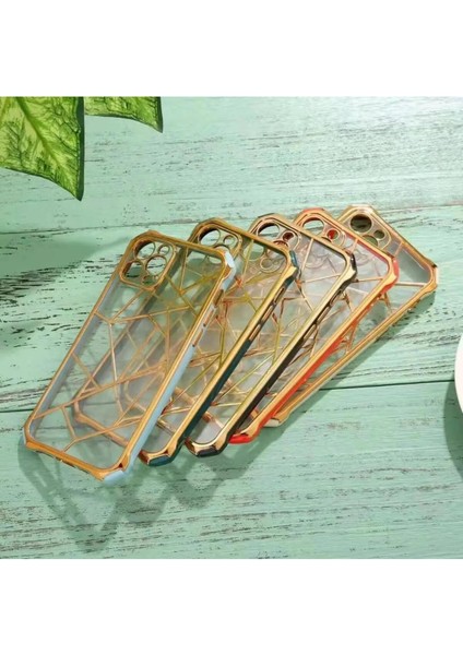 iphone 12 Pro Uyumlu Elektro Lazer - Süper Darbe Emici - Kamera Korumalı Lüks Lazer Kılıf Arka Kapak
