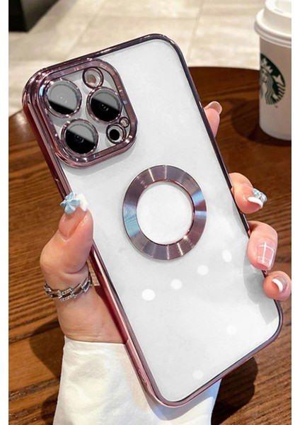 iphone 12 Pro Uyumlu Extra Kamera Korumalı (Kamerası Cam Lensli) Lazer Kılıf (Logo Gösteren)