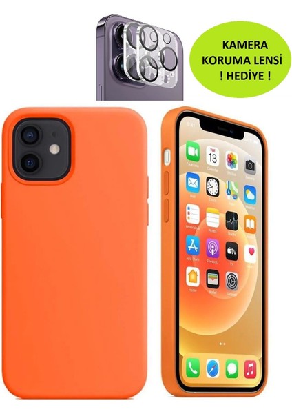 Apple IPHONE 12 ve 12 Pro Model Uyumlu Lansman Kılıf, Içi Kadife - Kamera Koruma Lensi Hediye