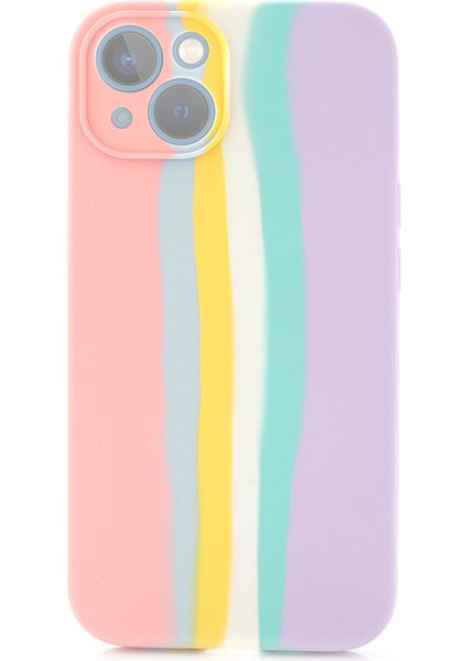 iphone 13 Pro Uyumlu Kılıf Gökkuşağı Rainbow Lansman Silikon-Leke Tutmayan Yüzey-Tam Koruma