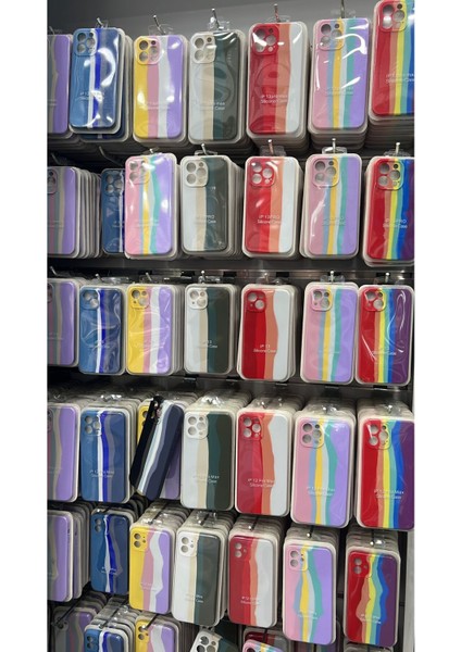 iphone 13 Pro Uyumlu Kılıf Gökkuşağı Rainbow Lansman Silikon-Leke Tutmayan Yüzey-Tam Koruma