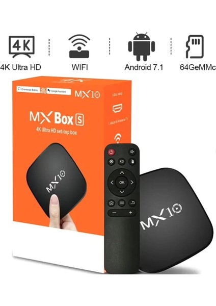 MX10 Taşınabilir Medya Oynatıcı 2,4g Wifi Bağlantılı 4K Kumandalı