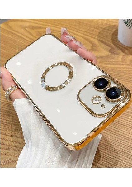 iphone 12 Uyumlu Extra Kamera Korumalı (Kamerası Cam Lensli) Lazer Lüx Kılıf (Logo Gösteren)