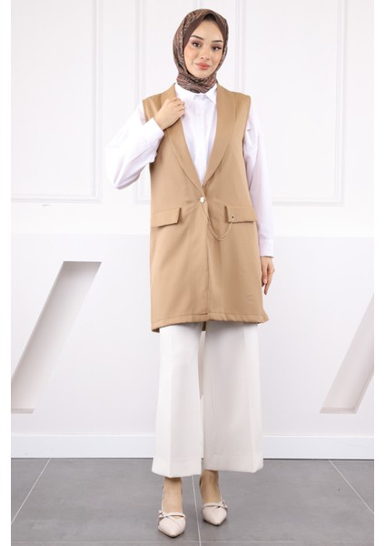 Koyuv Vizon Duble Zincirli Yelek modelleri