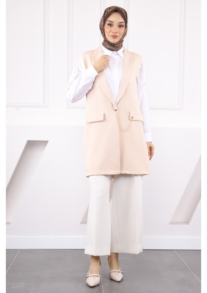 Bej Duble Zincirli Yelek fiyatları