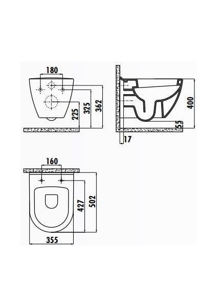 Terra Asma Klozet TP325 Kapak Hariç modelleri