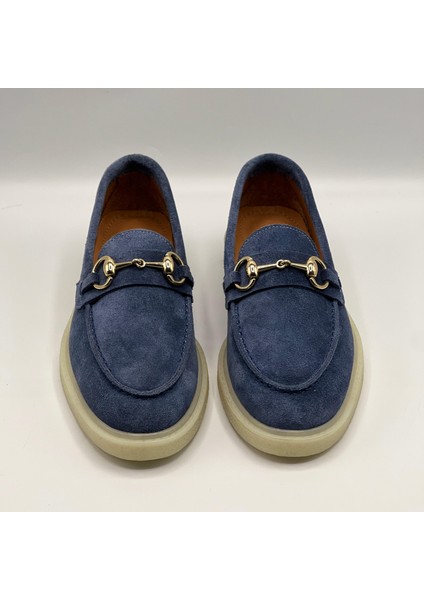 Davina Lacivert Kadın Günlük Loafer - Süet Deri & Termo Taban