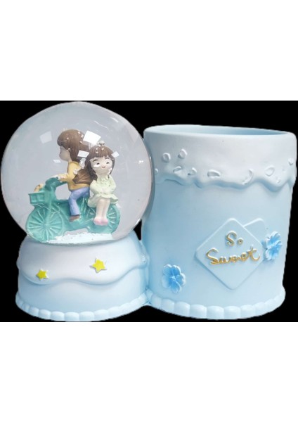 Masaüstü Kalemlik Özellikli Orta Boy Karküresi Renk Değiştiren Rgb Işıklı