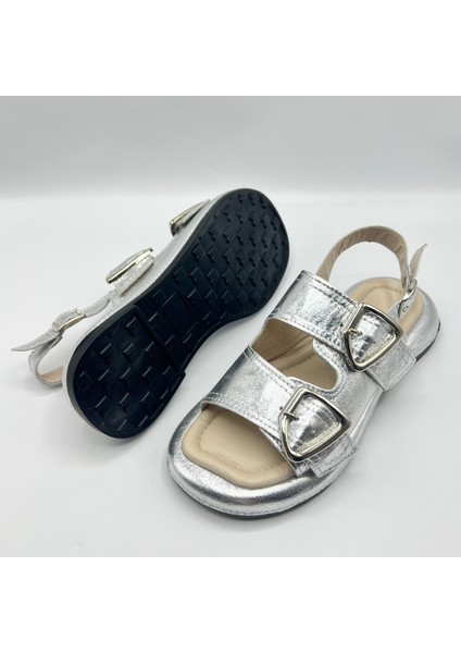 Exclusive Siesta Silver Hakiki Deri Kadın Sandalet