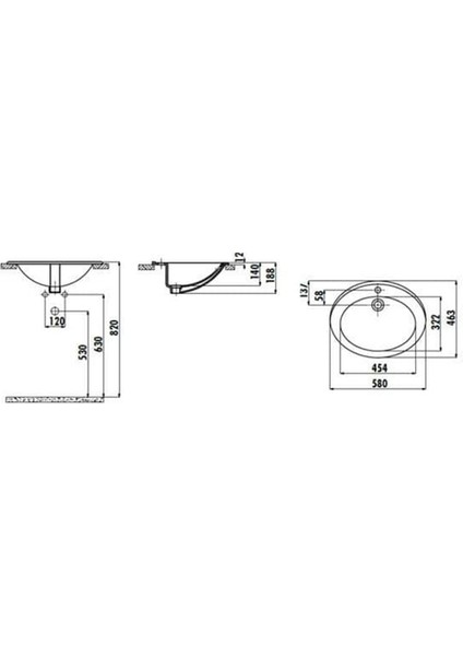 Tp230 58 Cm Tezgah Üstü Lavabo