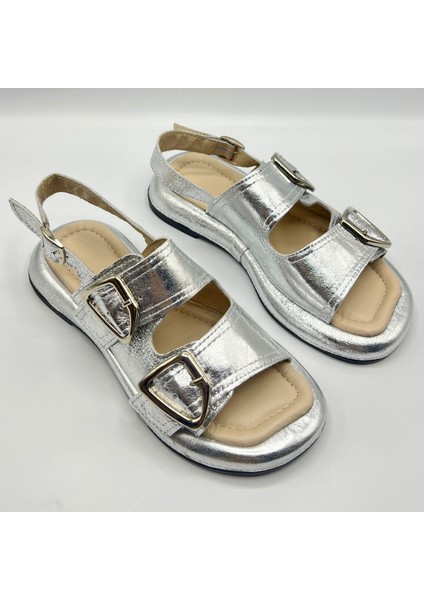 Exclusive Siesta Silver Hakiki Deri Kadın Sandalet fiyatları