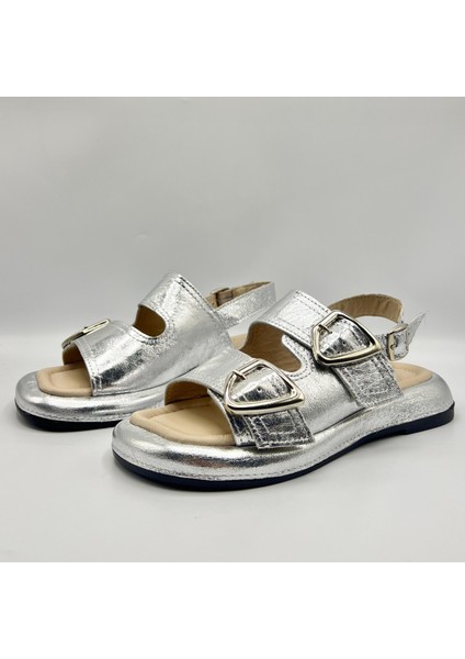 Exclusive Siesta Silver Hakiki Deri Kadın Sandalet fırsatları