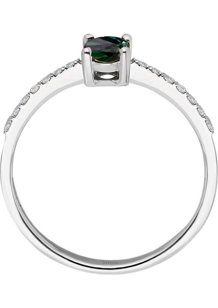 Pırlanta ve Oval Kesim Yeşil Safir Taşlı Yüzük 0417R0256 modelleri