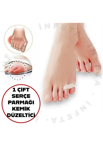 Ayak 2 Parmağa Geçen Serçe Parmak Yüzük Parmak Ayırıcı Makaralı Silikon Nasır Önleyici