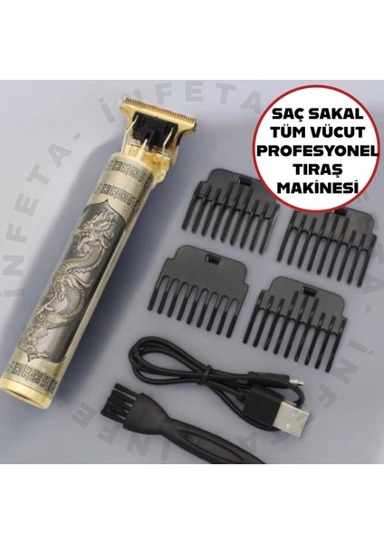 Tıraş Makinesi USB Şarjlı Saç Sakal Vücut Kıl Tüy Alma Kadın Erkek Epilasyon Berber & Kişisel