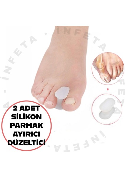 Ayak Parmak Arası Silikon Makara Başparmak Ayırıcı Şekil Düzeltici Makara Halluks 1 Çift