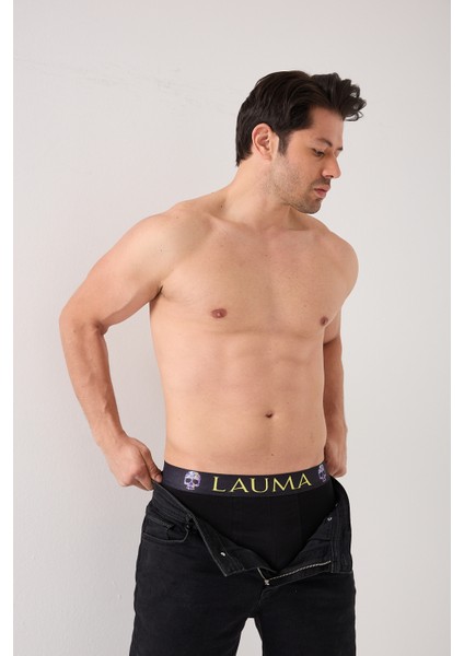 Erkek Boxer 6’lı Paket Kuru Kafa Desenli Lastik Pamuklu Esnek Terletmeyen Kumaş Skull Edition indirimleri