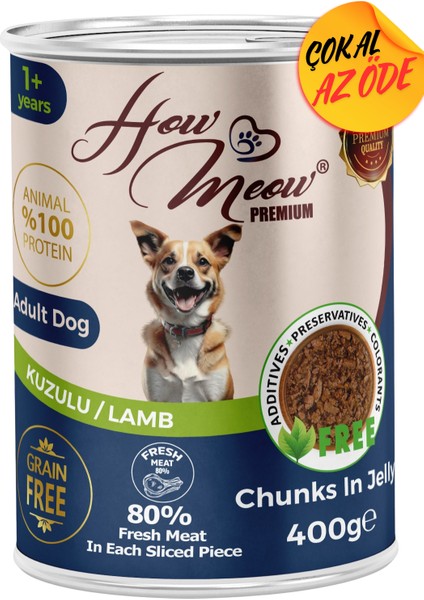 Parça Kuzulu Yetişkin Köpek Konservesi 400 G 12 Adet