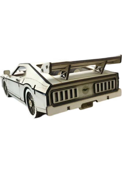 Ahşap Mustang Araba Maketi - 91 Parça 3D Puzzle Maket - Ahşap Hobi ve Dekor Ürünü