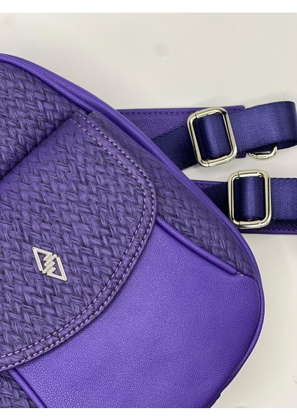 Mona Mor Kadın Vegan Deri Tekstil Sırt Çantası - 30X19 cm